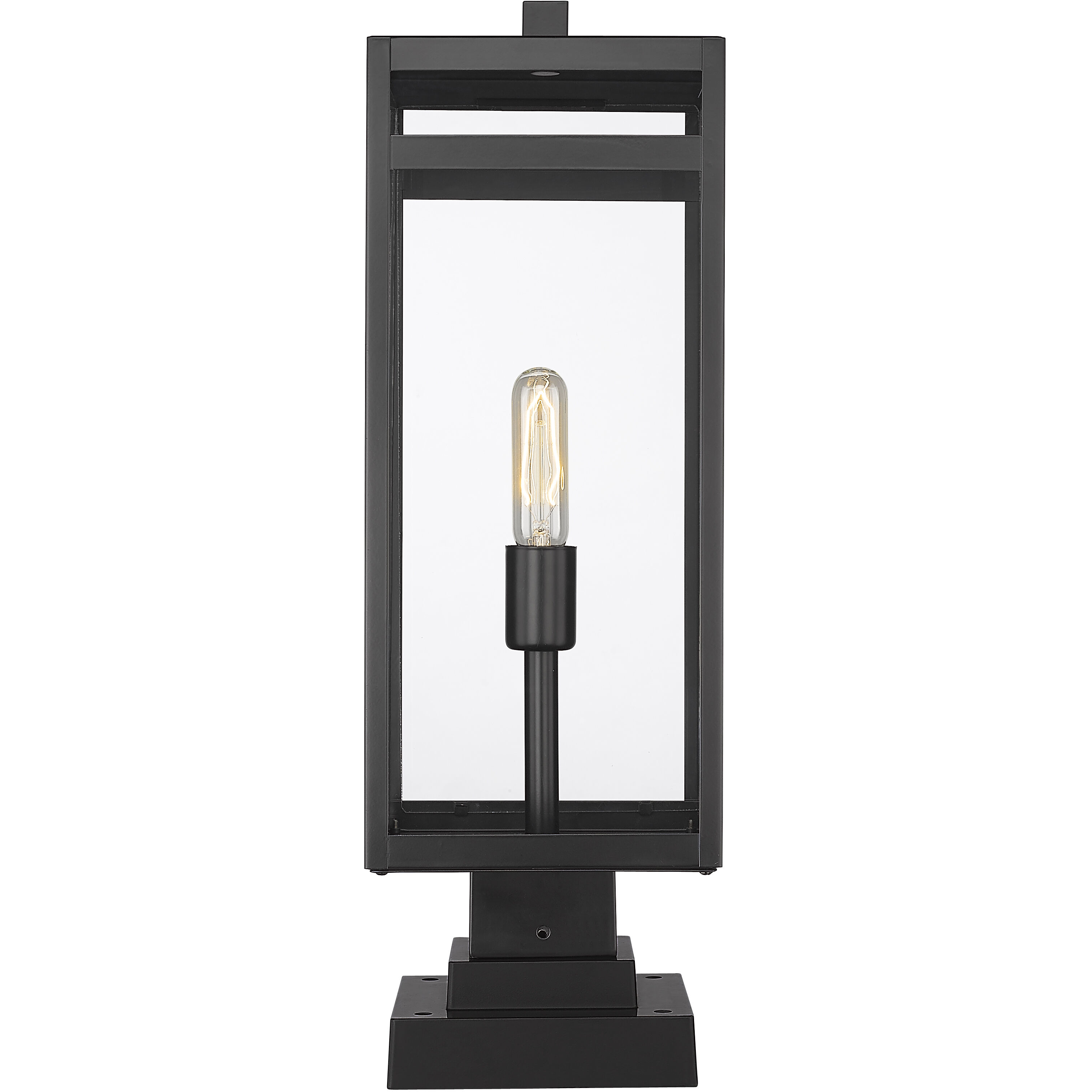 Nuri 1 Light 23 inch Black Outdoor Pier Mounted Fixture