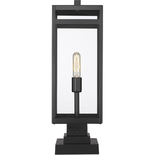 Nuri 1 Light 23 inch Black Outdoor Pier Mounted Fixture