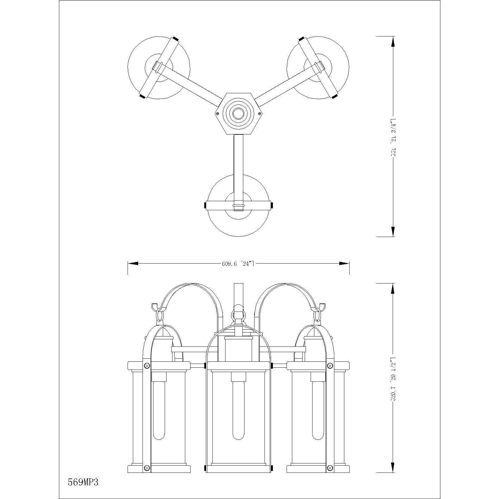 Roundhouse 3 Light 114.5 inch Black Outdoor Post Mounted Fixture