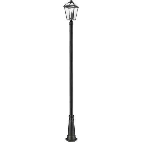 Talbot 3 Light 113.75 inch Black Outdoor Post Mounted Fixture in Clear Beveled Glass