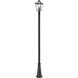 Talbot 3 Light 113.75 inch Black Outdoor Post Mounted Fixture in Clear Beveled Glass