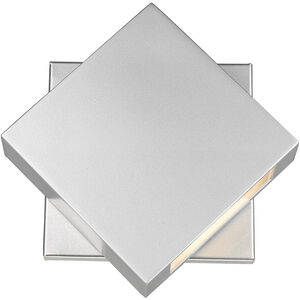 Quadrate LED 9.25 inch Silver Outdoor Wall Light