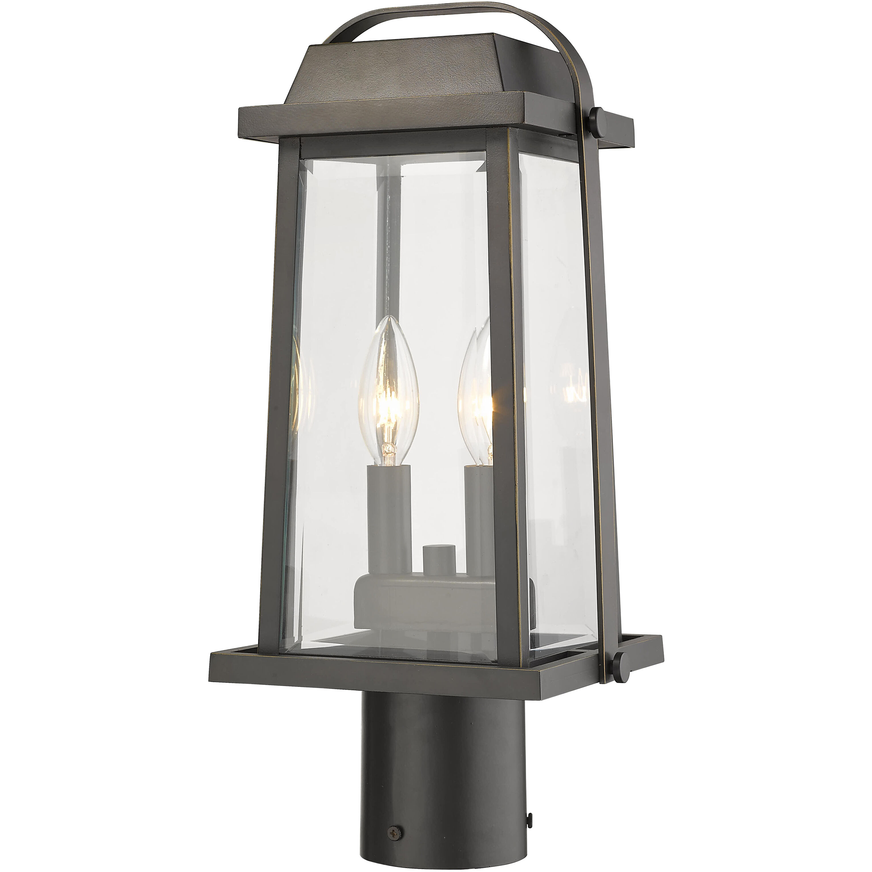 Millworks 2 Light 16.75 inch Oil Rubbed Bronze Outdoor Post Mount Fixture