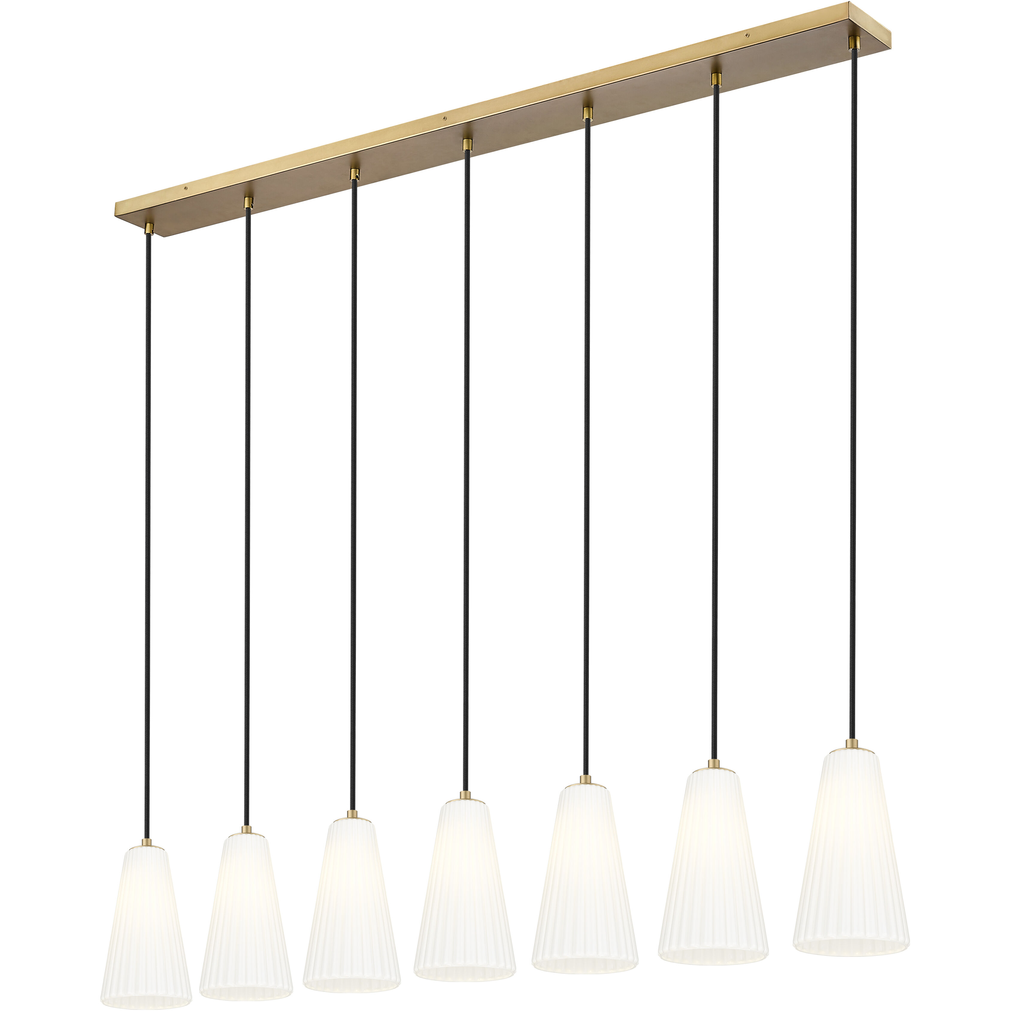 Farrell 7 Light 54 inch Modern Gold Linear Chandelier Ceiling Light