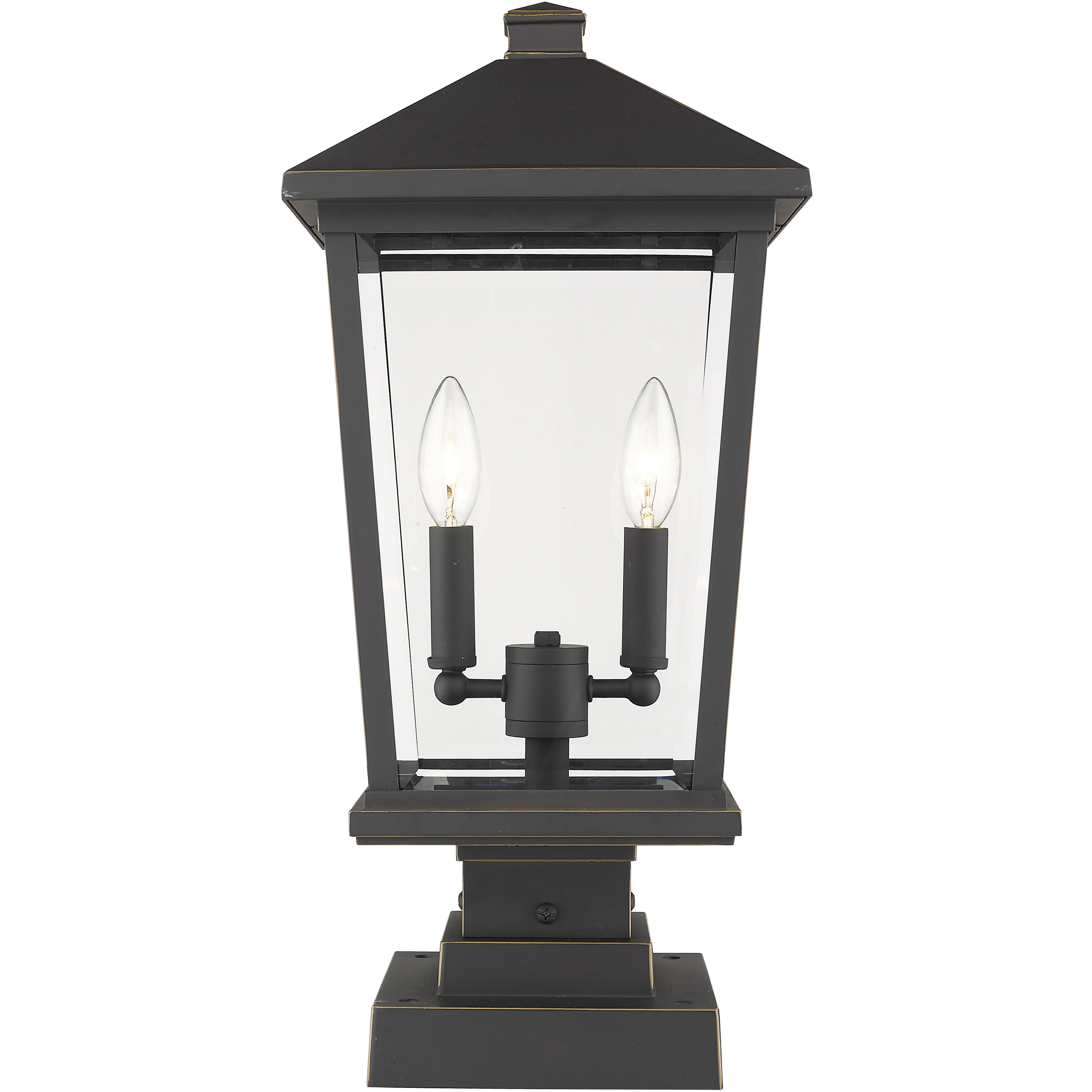 Z-Lite 568PHBS-SQPM-ORB Beacon 2 Light 22 inch Oil Rubbed