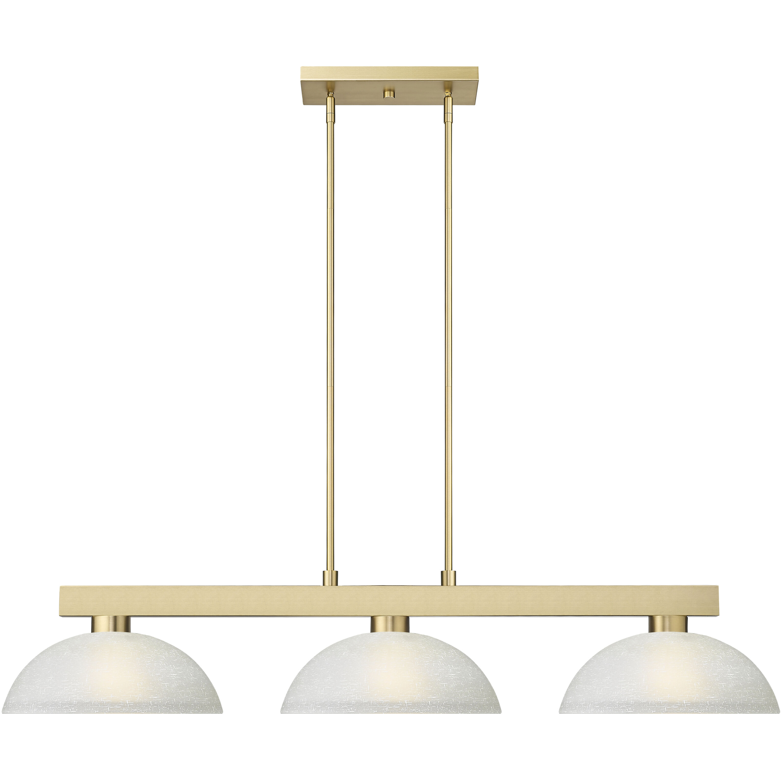 Cobalt 3 Light 49 inch Modern Gold Billiard Light Ceiling Light in White Linen Glass