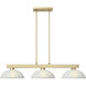 Cobalt 3 Light 49 inch Modern Gold Billiard Light Ceiling Light in White Linen Glass