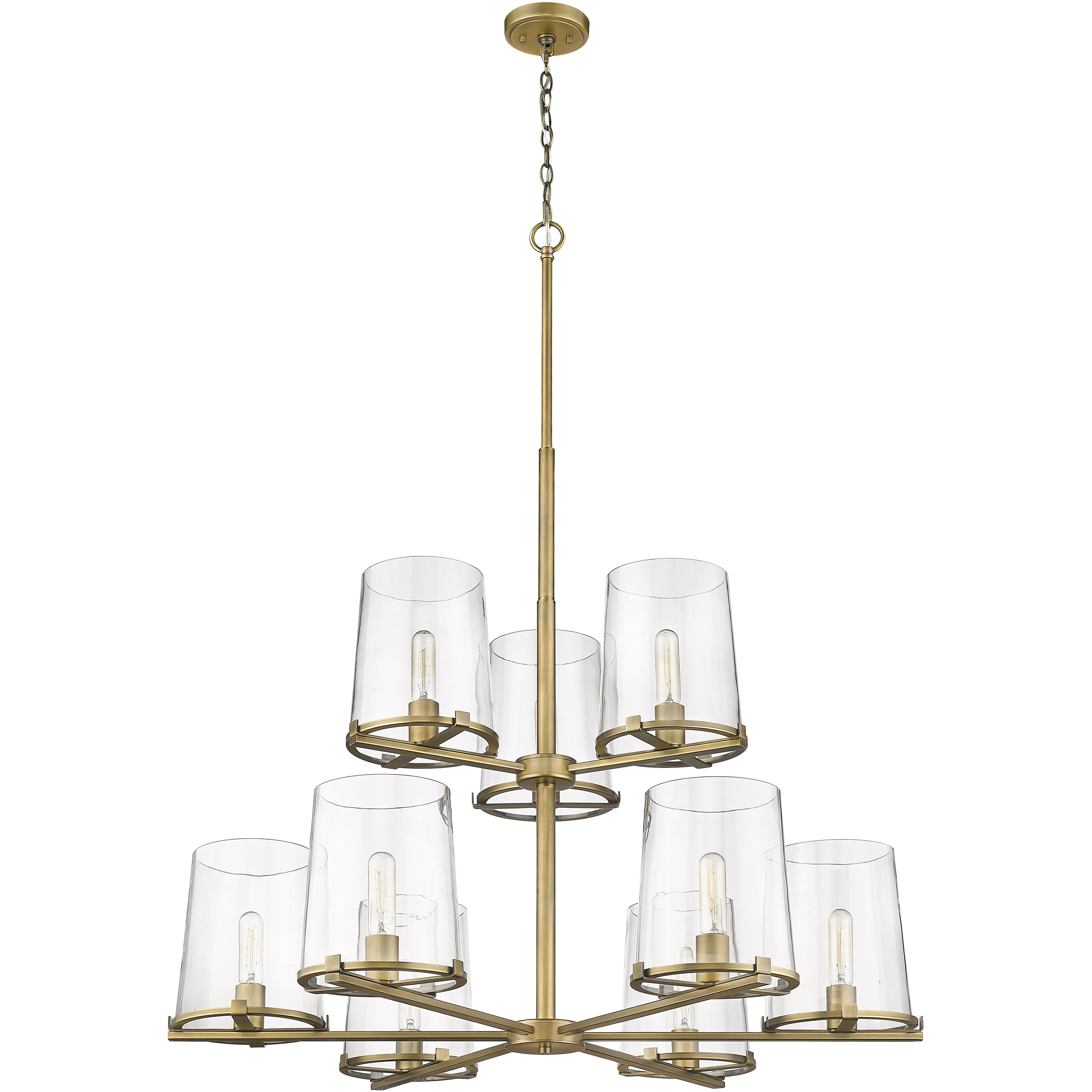 Callista 9 Light 38 inch Rubbed Brass Chandelier Ceiling Light