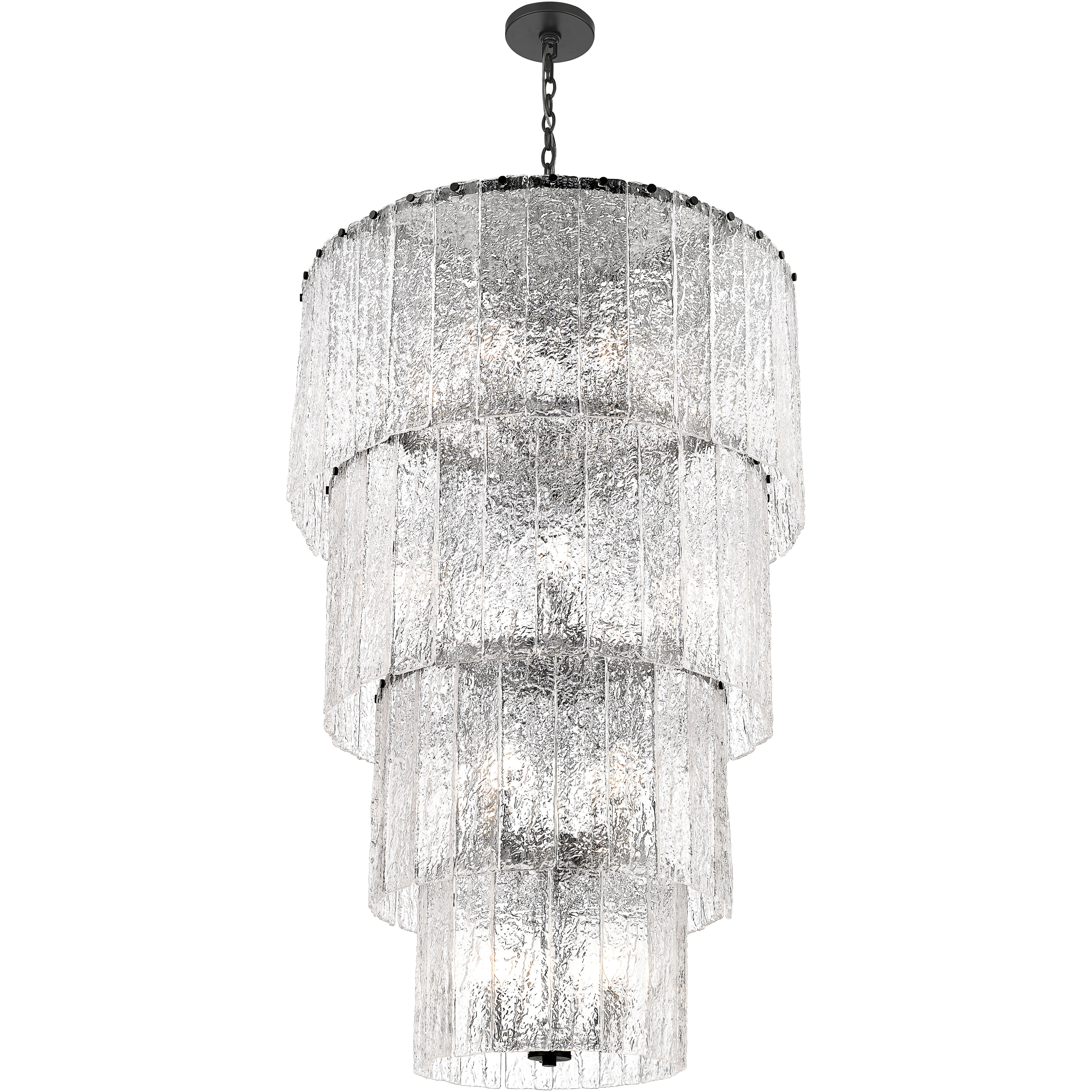 Glacier 18 Light 31 inch Matte Black Chandelier Ceiling Light