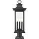 Tiberius 4 Light 27.25 inch Black Outdoor Pier Mounted Fixture in Clear Seedy Glass