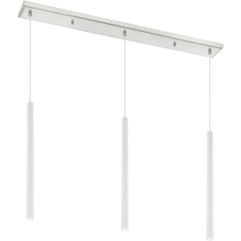 Forest LED 46 inch Brushed Nickel Linear Chandelier Ceiling Light in 3, 20, Matte White Steel