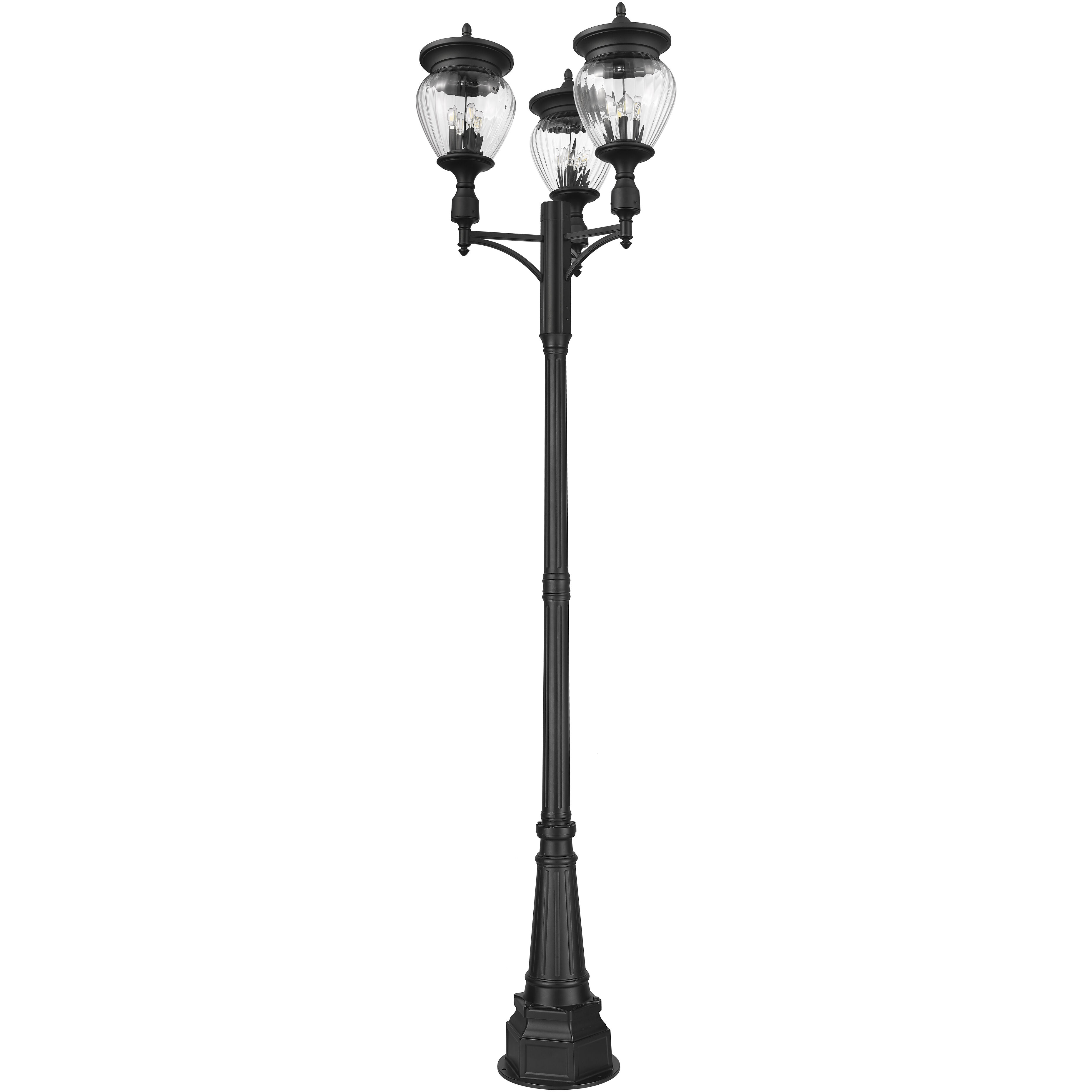 Davina 4 Light 120.25 inch Black Outdoor Post Mounted Fixture in G9