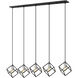 Vertical 5 Light 54 inch Matte Black and Brushed Nickel Linear Chandelier Ceiling Light