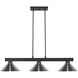 Cobalt 3 Light 46 inch Matte Black Billiard Ceiling Light in Metal Brushed Nickel