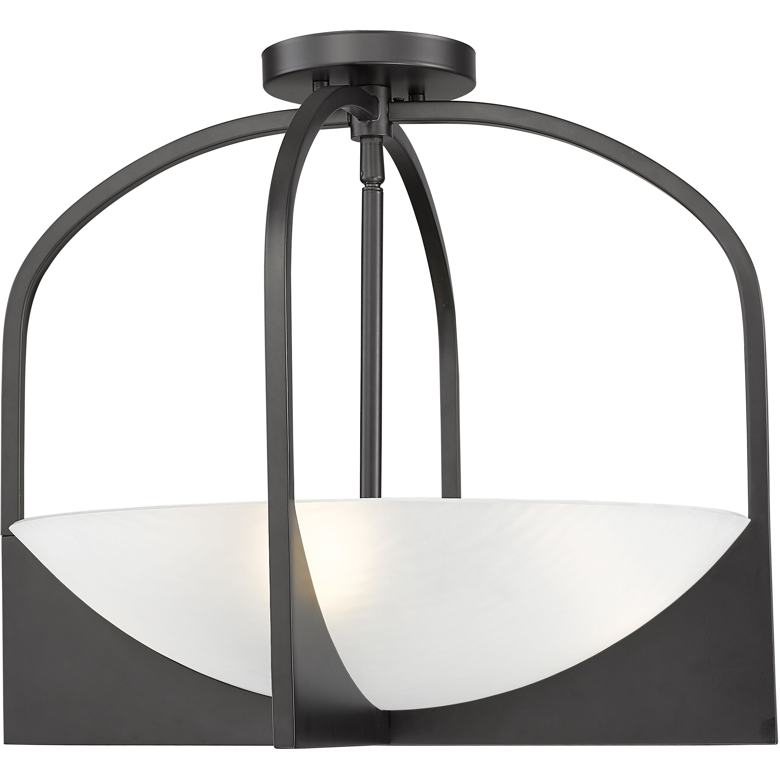 Devon 4 Light 18 inch Matte Black Semi Flush Mount Ceiling Light