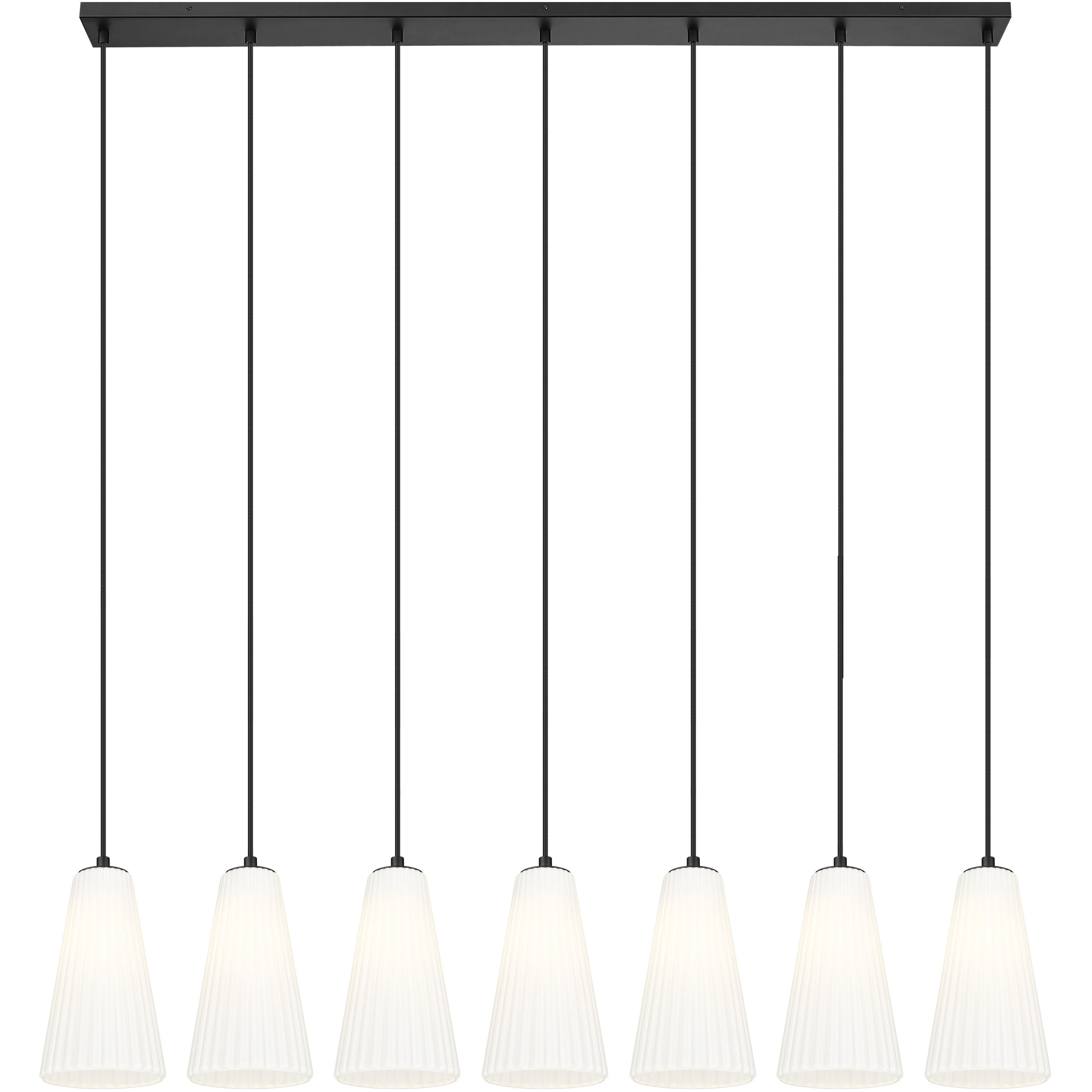 Farrell 7 Light 54 inch Matte Black Linear Chandelier Ceiling Light