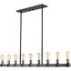 Kirkland 9 Light 56 inch Ashen Barnboard Linear Chandelier Ceiling Light