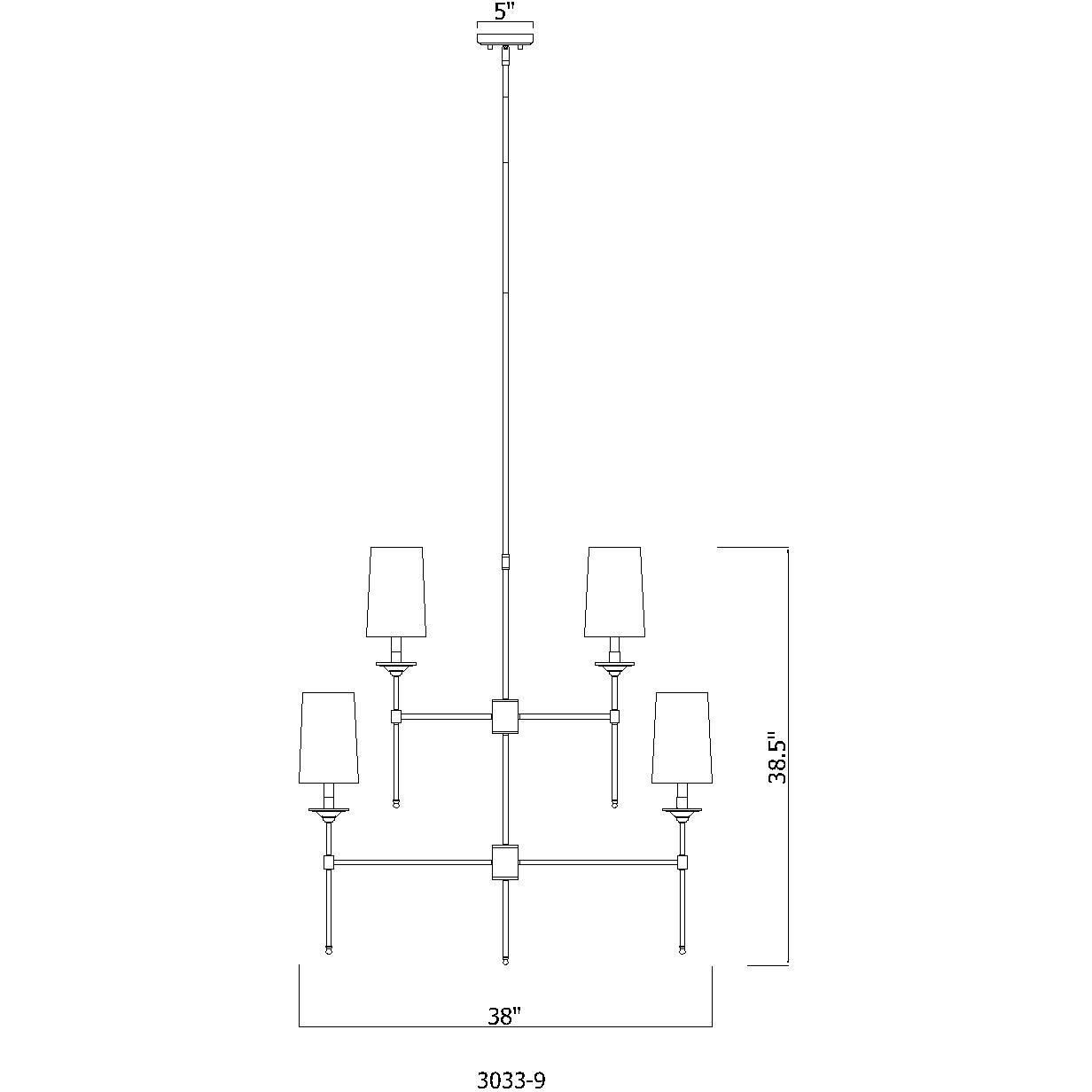Emily 9 Light 38 inch Polished Nickel Chandelier Ceiling Light