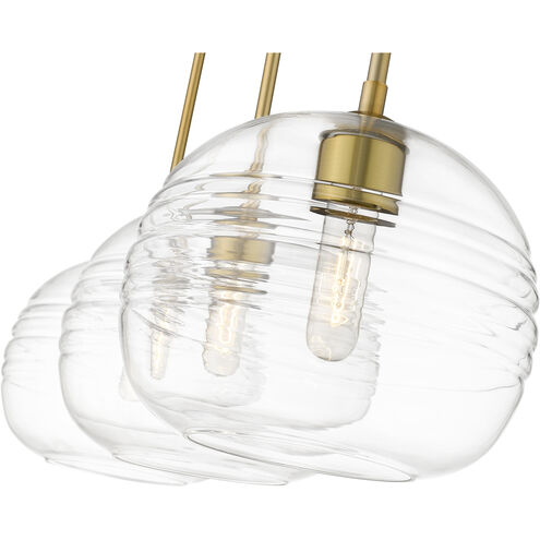 Harmony 3 Light 36 inch Olde Brass Linear Chandelier Ceiling Light