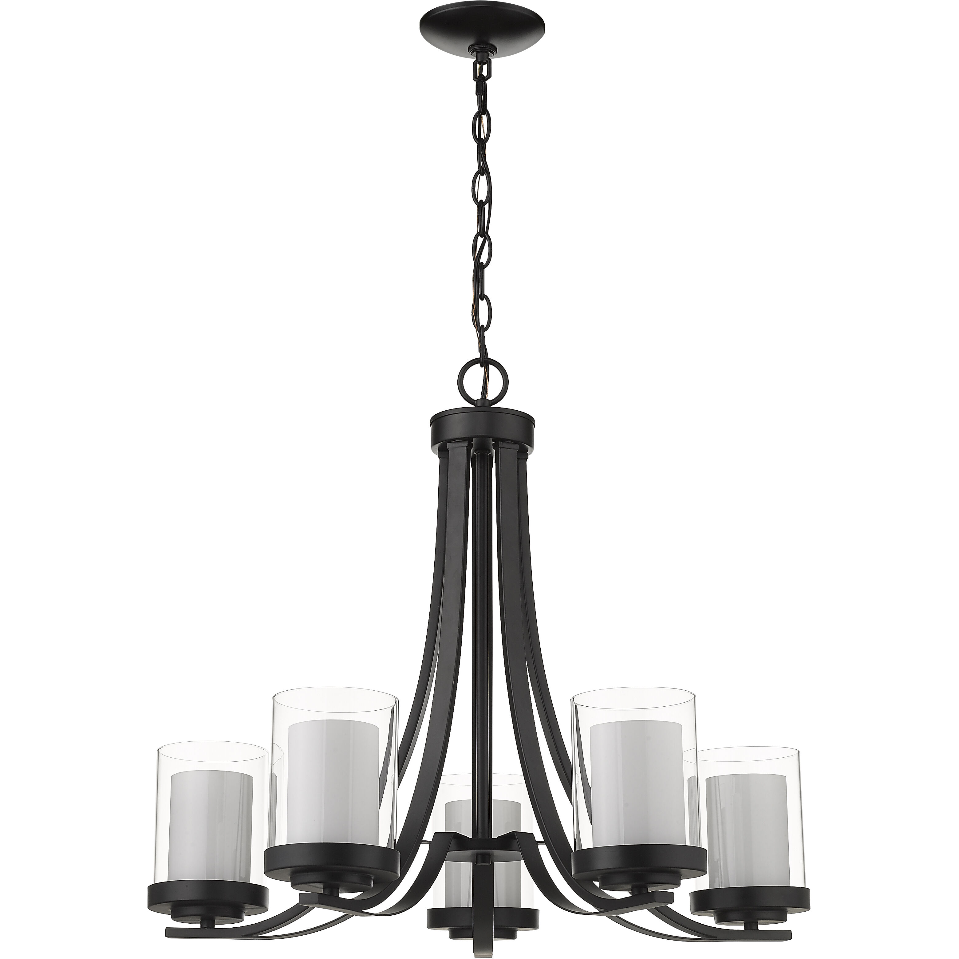 Willow 5 Light 25.25 inch Matte Black Chandelier Ceiling Light