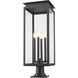 Nova 4 Light 29.5 inch Black Outdoor Pier Mounted Fixture in Clear Glass