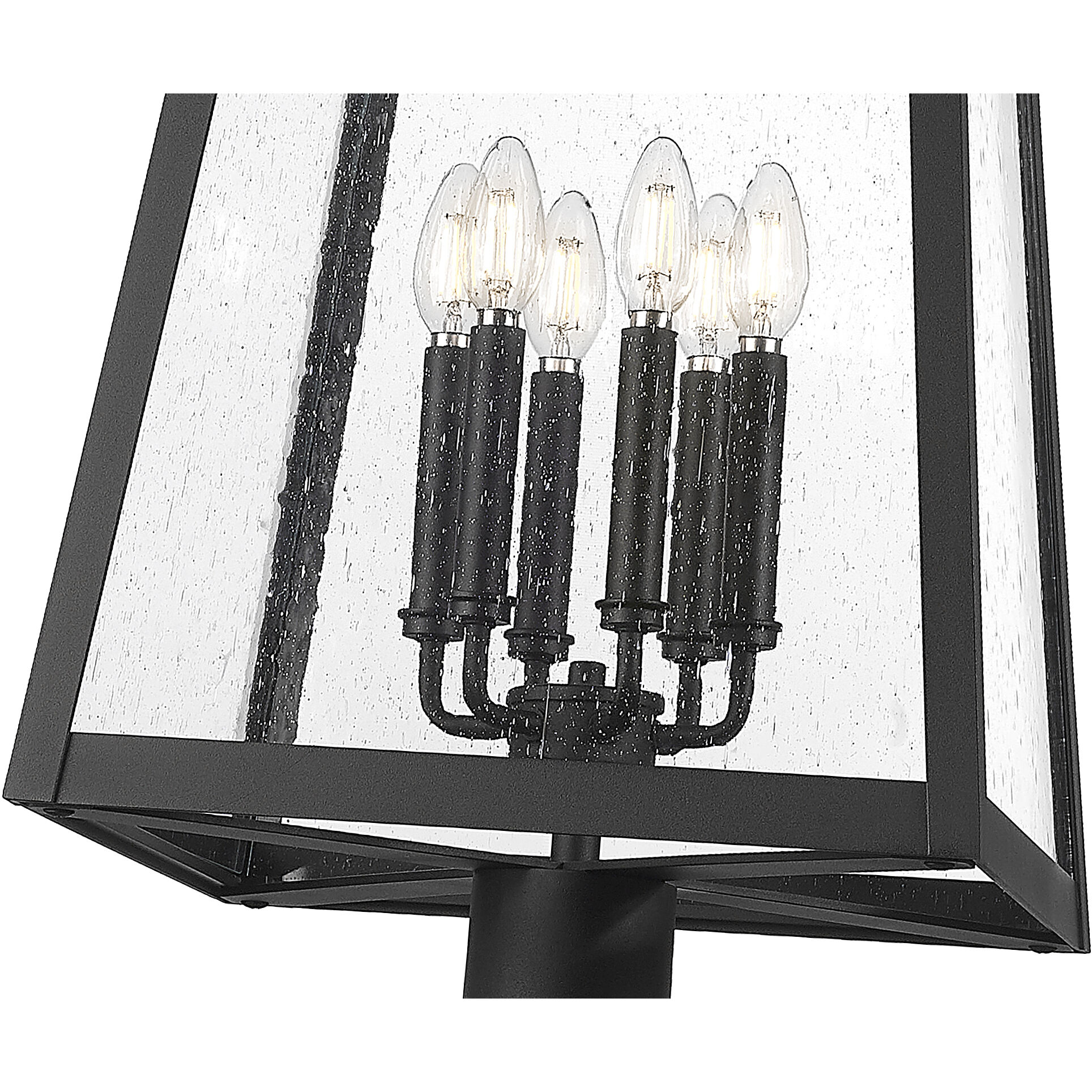 Rainer 6 Light 113.5 inch Black Outdoor Post Mounted Fixture in G9