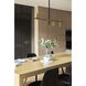 Calumet 3 Light 32 inch Matte Black and Olde Brass Linear Chandelier Ceiling Light