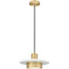 Ludo Pendant Ceiling Light in Matte White and Modern Gold