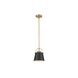 Z-Studio 1 Light 8 inch Matte Black and Heritage Brass Mini Pendant Ceiling Light