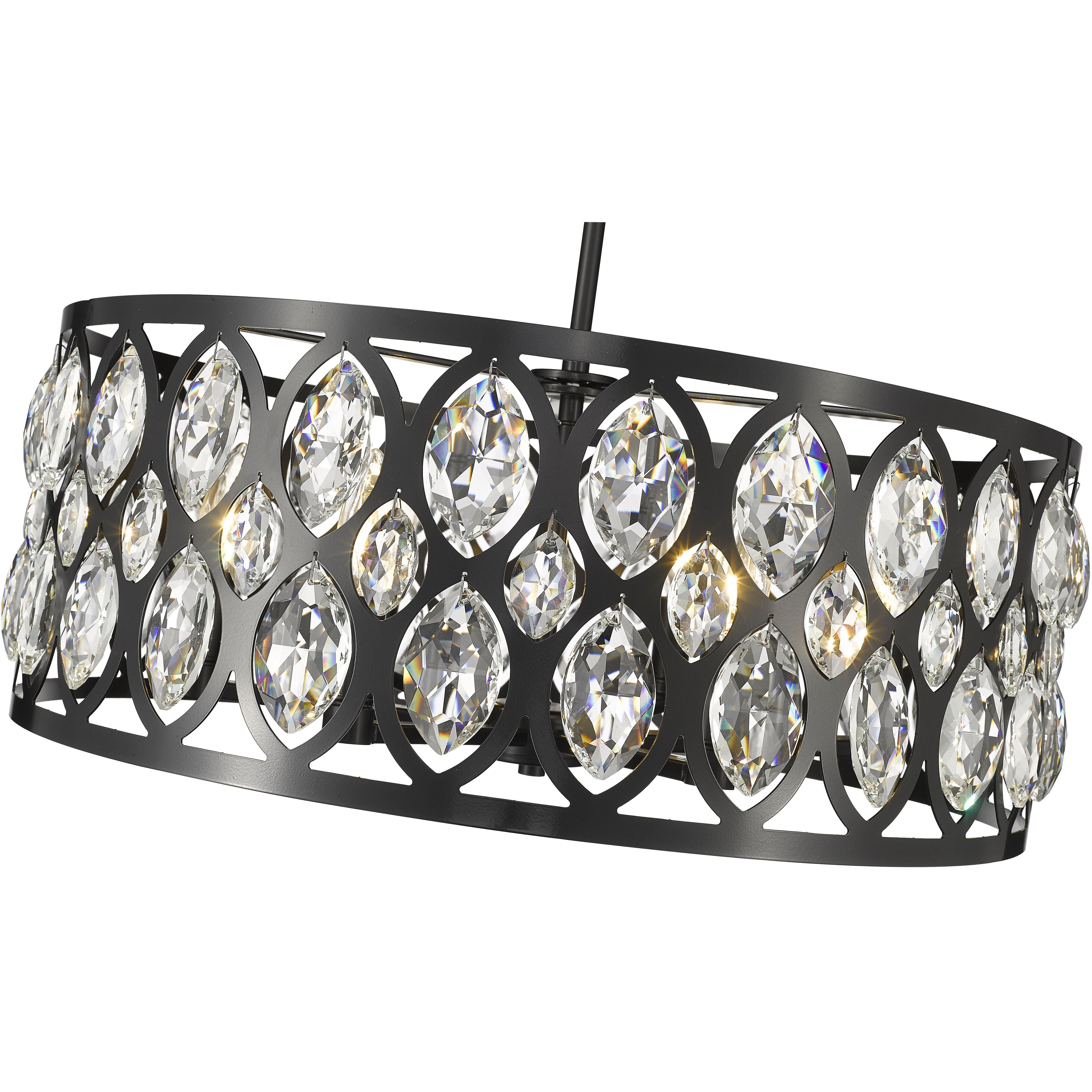 Dealey 6 Light 23.5 inch Matte Black Chandelier Ceiling Light