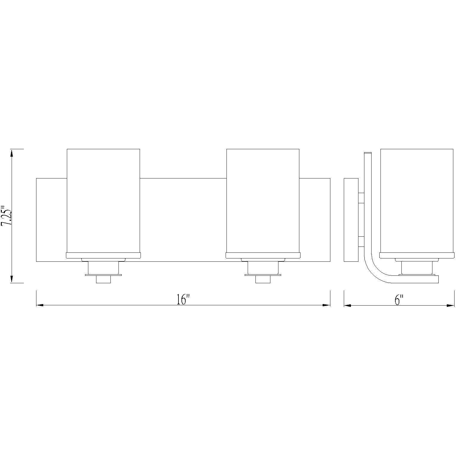 Beckett 2 Light 16 inch Chrome Vanity Wall Light