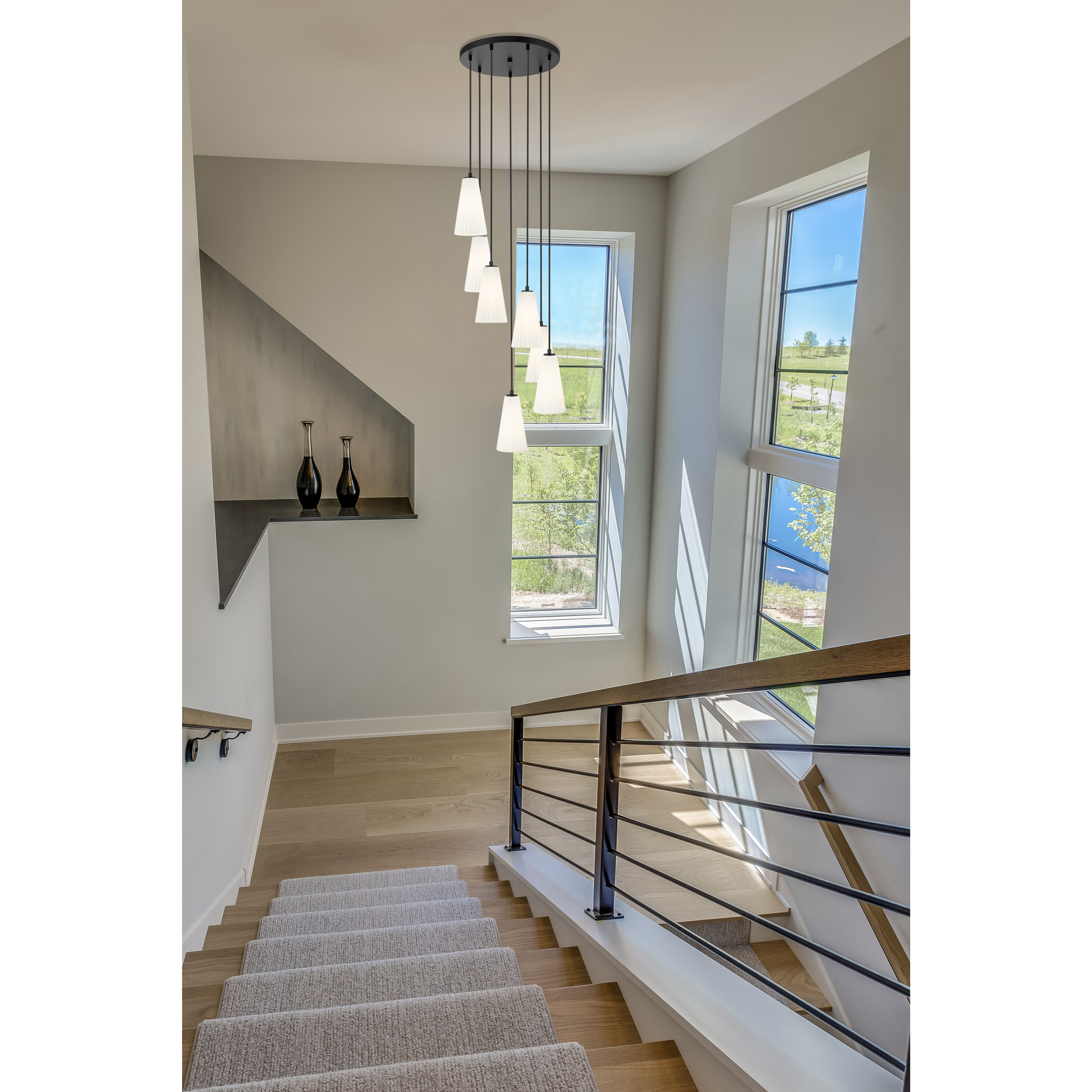 Farrell 7 Light 18 inch Matte Black Chandelier Ceiling Light