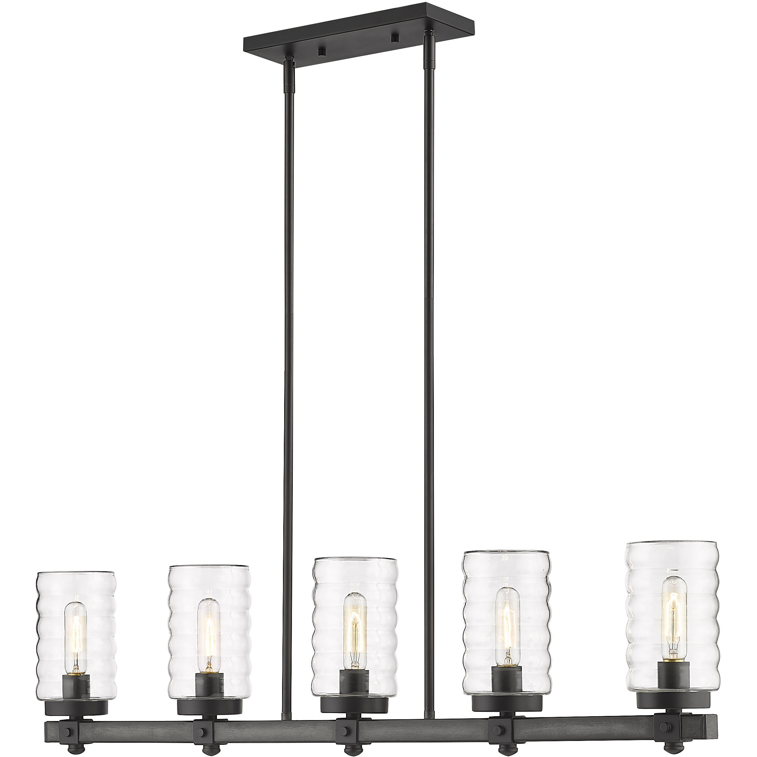 Tahoe 5 Light 4.5 inch Ashen Barnboard Outdoor Linear Chandelier