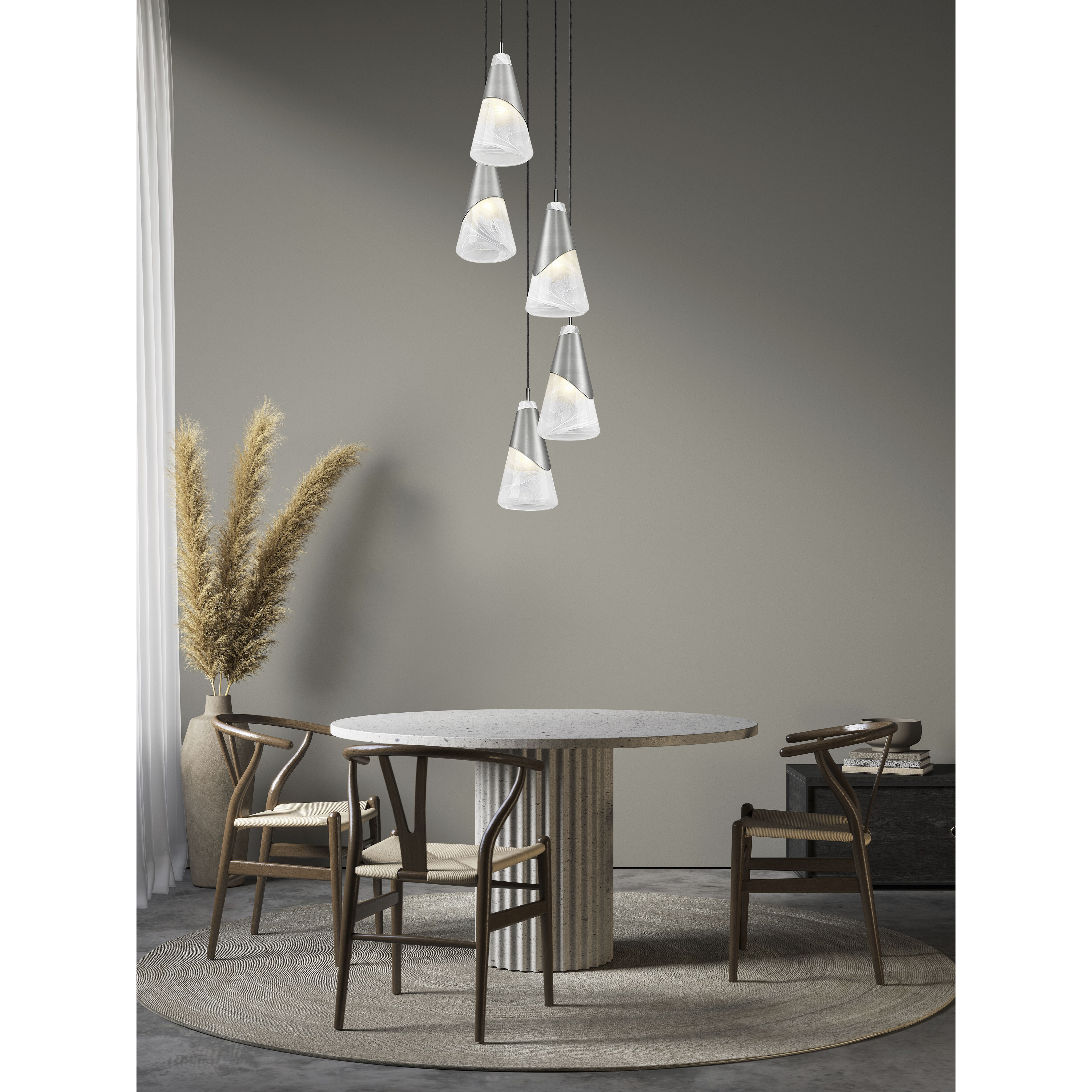 Aimie 5 Light 12 inch Brushed Nickel Chandelier Ceiling Light