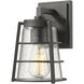 Helix 1 Light 9.25 inch Black Outdoor Wall Light