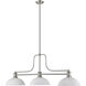 Melange 3 Light 52 inch Brushed Nickel Billiard Ceiling Light in Matte Opal Glass