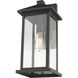 Portland 1 Light 18 inch Black Outdoor Wall Light in Clear Beveled Glass