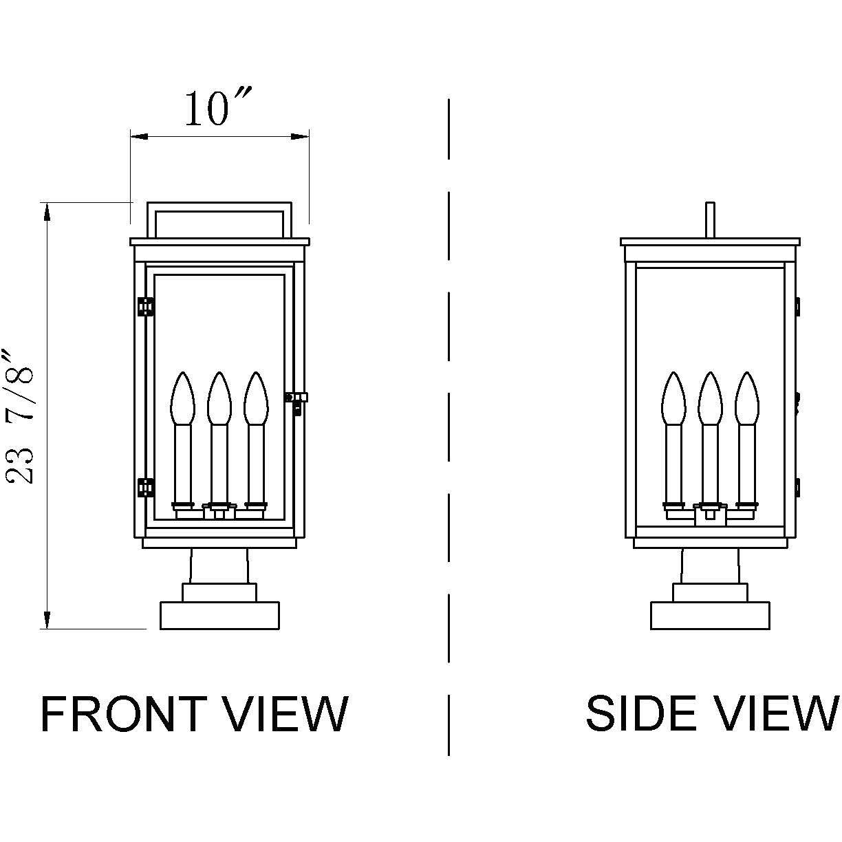 Hartwell 4 Light 23.75 inch Sand Black Outdoor Pier Mounted Fixture