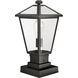 Talbot 1 Light 18 inch Black Outdoor Pier Mounted Fixture in Clear Beveled Glass