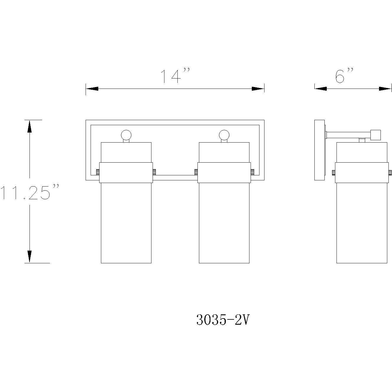 Fontaine 2 Light 14 inch Brushed Nickel Vanity Wall Light