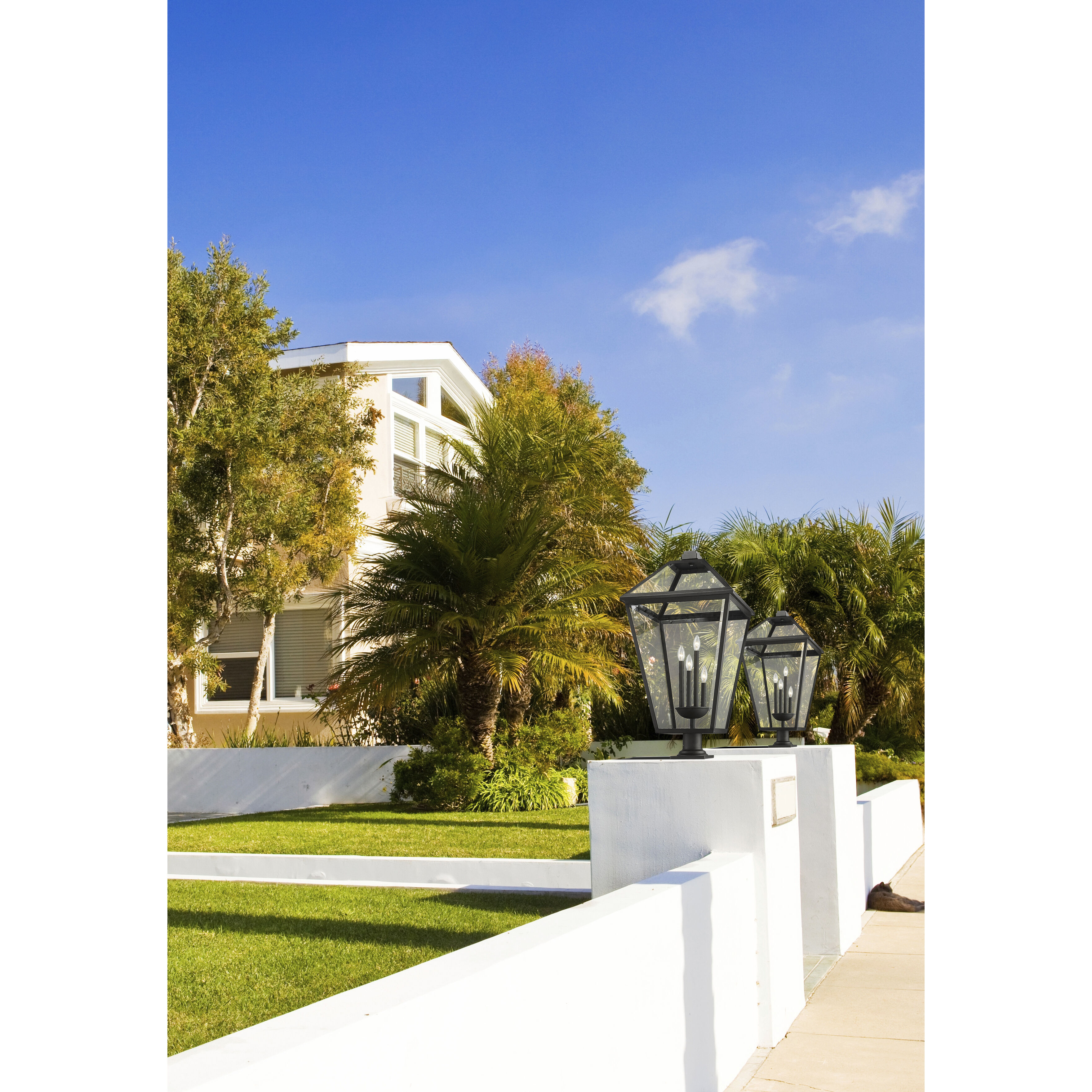 Talbot 4 Light 36.75 inch Black Outdoor Pier Mounted Fixture