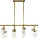 Calliope 8 Light 40 inch Foundry Brass Linear Chandelier Ceiling Light