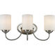 Cardinal 3 Light 19.25 inch Brushed Nickel Vanity Wall Light