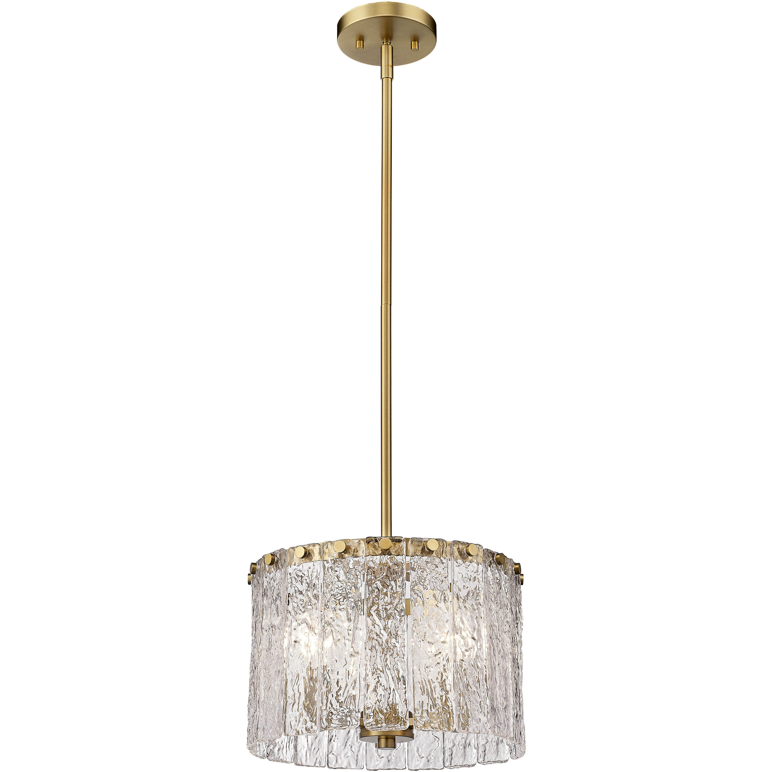 Glacier 3 Light 12.5 inch Modern Gold Pendant Ceiling Light