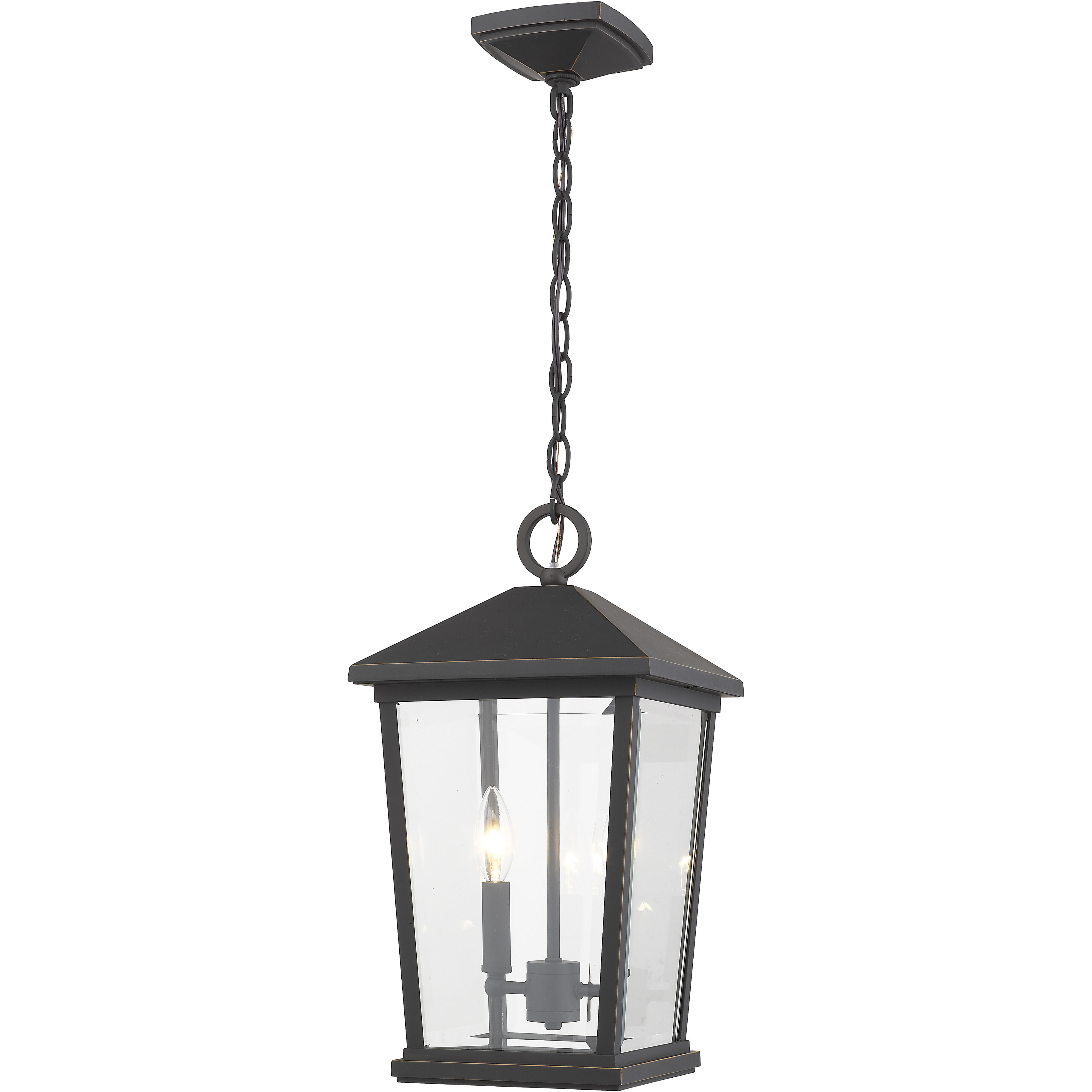 Z Lite 568CHB BK Beacon 2 Light 10 inch Black Outdoor Chain Mount