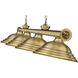 Cordon 4 Light 81.75 inch Rubbed Brass Billiard Ceiling Light in Rubbed Brass Metal