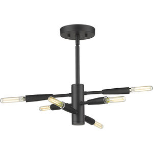 Ascension 6 Light 12.5 inch Matte Black Semi Flush Mount Ceiling Light