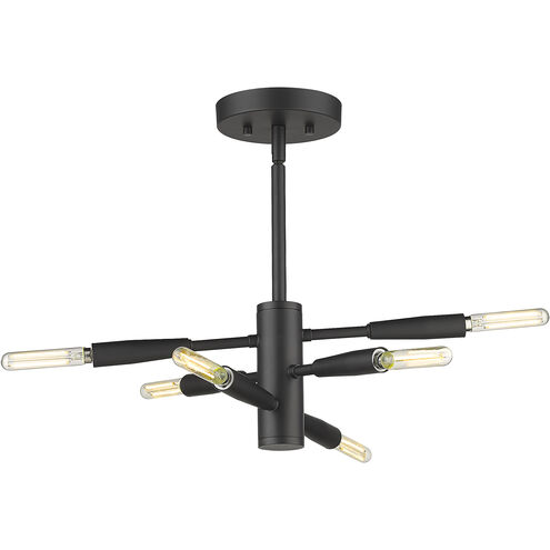 Ascension 6 Light 12.5 inch Matte Black Semi Flush Mount Ceiling Light