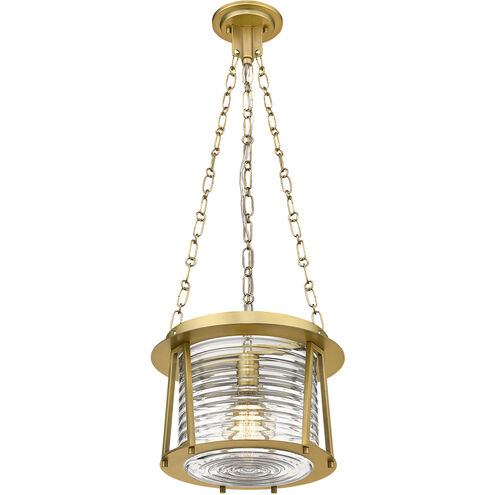 Cape Harbor 1 Light 13 inch Rubbed Brass Pendant Ceiling Light
