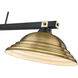Bronte 3 Light 54.75 inch Matte Black and Rubbed Brass Billiard Light Ceiling Light